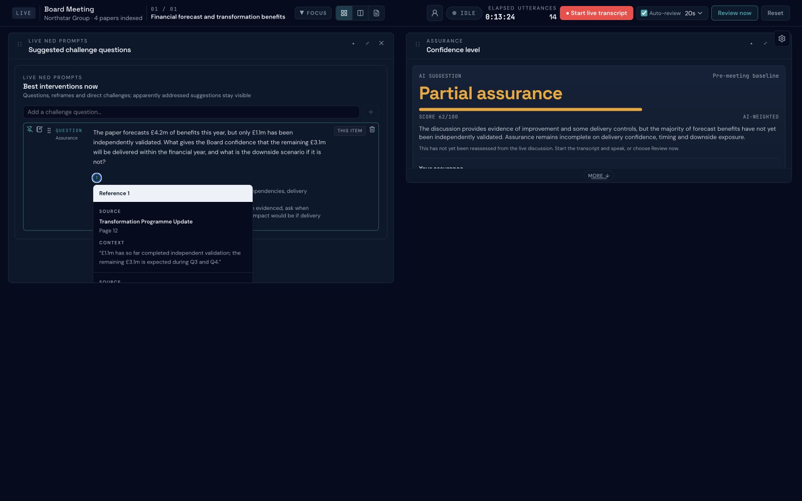 BoardCue Live challenge question with an open source reference to fictional evidence
